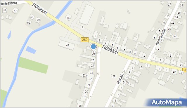 Gębice, Rynek, 26, mapa Gębice