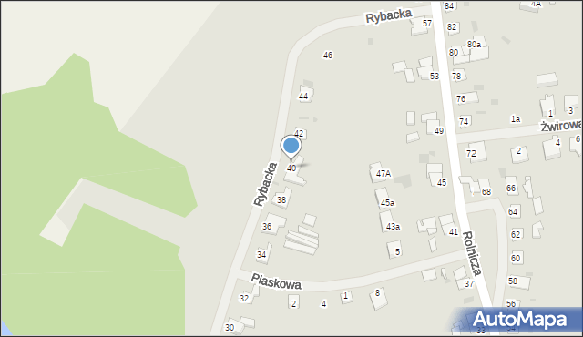 Giżycko, Rybacka, 40, mapa Giżycko