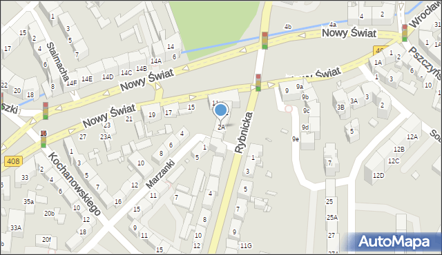 Gliwice, Rybnicka, 2A, mapa Gliwic