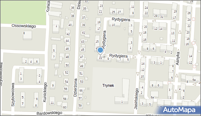 Gliwice, Rydygiera Ludwika, 11, mapa Gliwic
