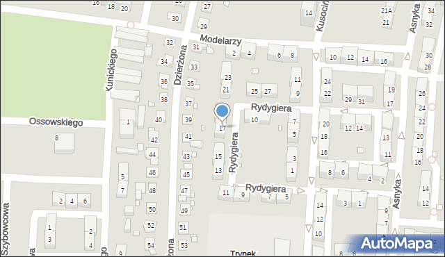 Gliwice, Rydygiera Ludwika, 17, mapa Gliwic