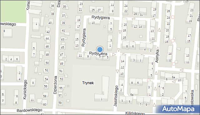 Gliwice, Rydygiera Ludwika, 7, mapa Gliwic