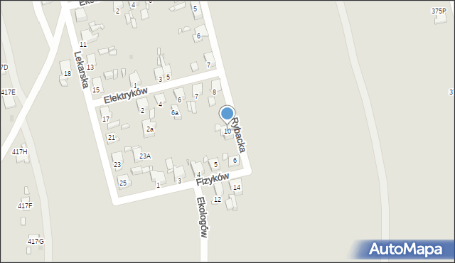 Gliwice, Rybacka, 10, mapa Gliwic