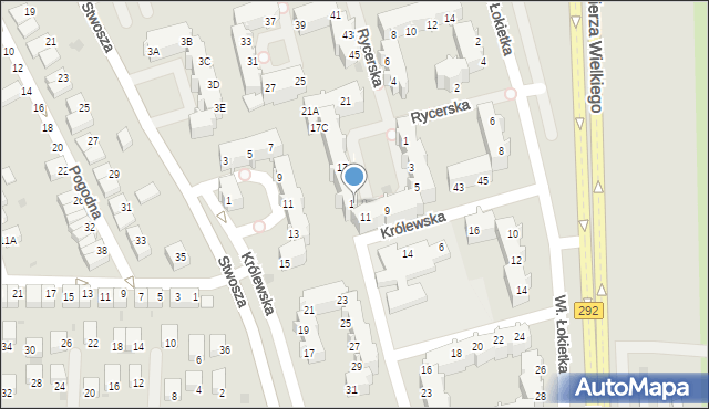 Głogów, Rycerska, 13, mapa Głogów