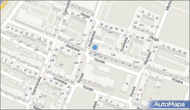 Głogów, Rynek, 49, mapa Głogów