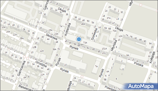 Głogów, Rynek, 65, mapa Głogów