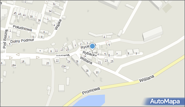 Gniew, Rybacka, 3, mapa Gniew