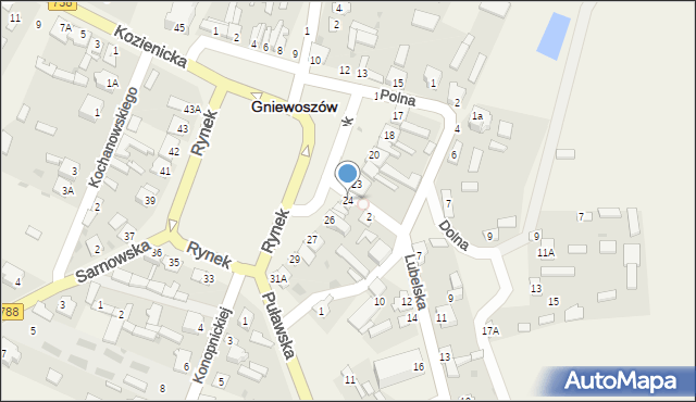 Gniewoszów, Rynek, 24, mapa Gniewoszów