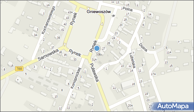 Gniewoszów, Rynek, 30, mapa Gniewoszów