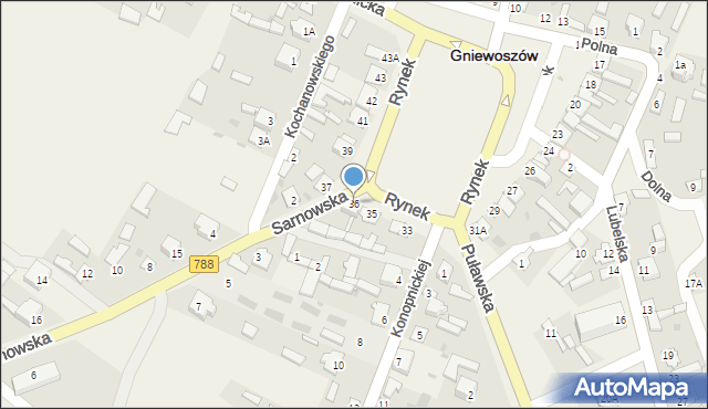 Gniewoszów, Rynek, 36, mapa Gniewoszów