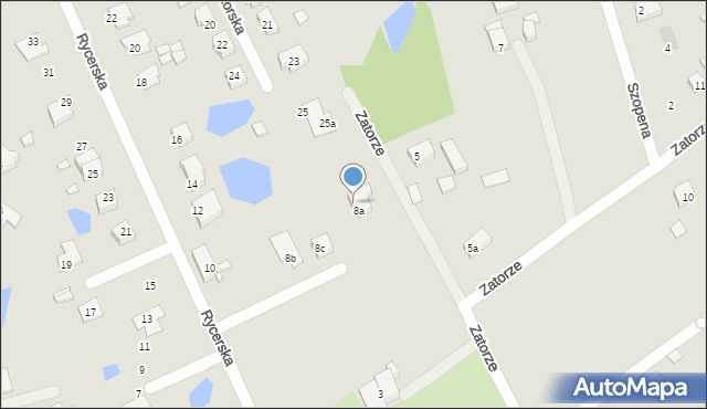 Gniezno, Rycerska, 8d, mapa Gniezna