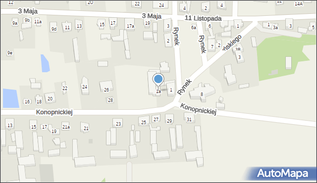 Godziesze Wielkie, Rynek, 1a, mapa Godziesze Wielkie
