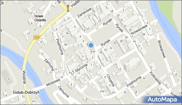 Golub-Dobrzyń, Rynek, 3, mapa Golub-Dobrzyń