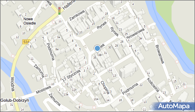 Golub-Dobrzyń, Rynek, 34, mapa Golub-Dobrzyń