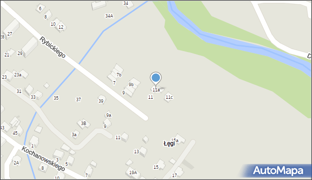 Gorlice, Rybickiego Jana, dr., 11a, mapa Gorlic