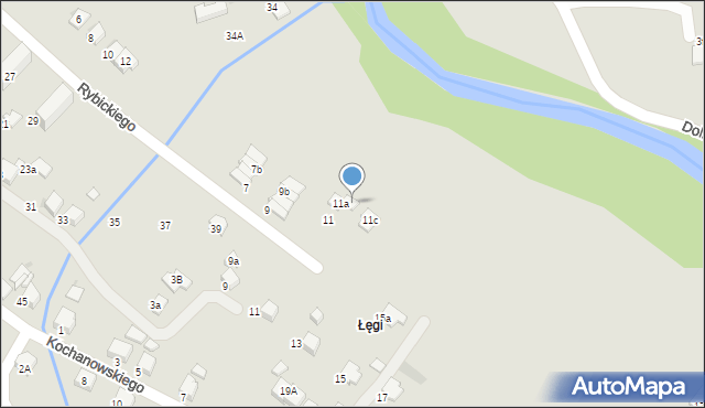 Gorlice, Rybickiego Jana, dr., 11b, mapa Gorlic