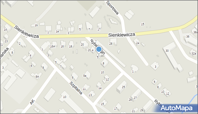 Gorlice, Rybickiego Jana, dr., 6, mapa Gorlic