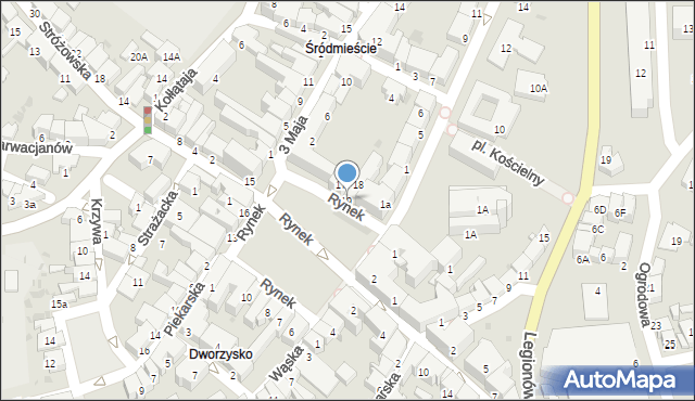 Gorlice, Rynek, 19, mapa Gorlic