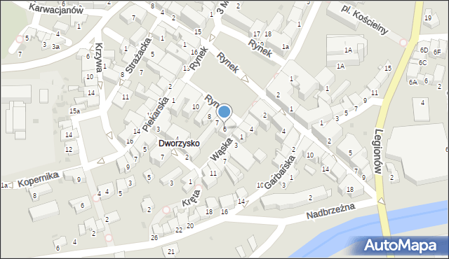 Gorlice, Rynek, 6, mapa Gorlic