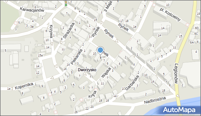 Gorlice, Rynek, 8, mapa Gorlic