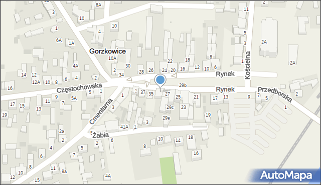 Gorzkowice, Rynek, 33, mapa Gorzkowice