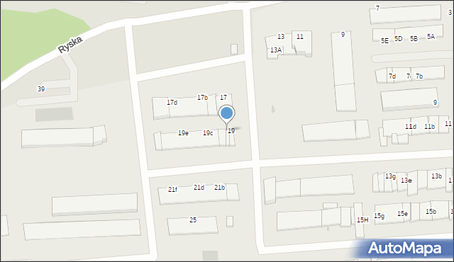 Gorzów Wielkopolski, Ryska, 19a, mapa Gorzów Wielkopolski