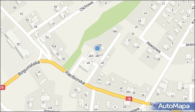 Gorzyce, Rybnicka, 48C, mapa Gorzyce