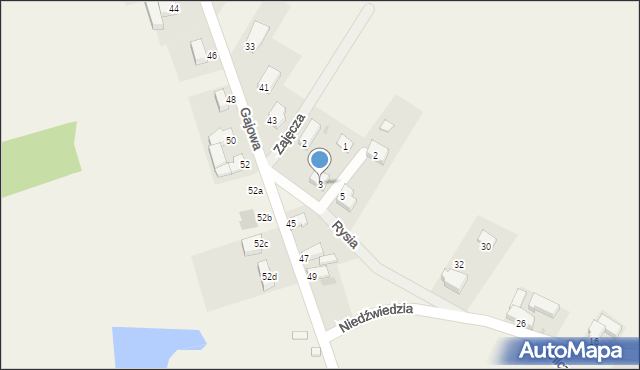 Gościęcice, Rysia, 3, mapa Gościęcice