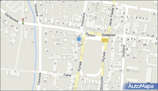 Gostynin, Rynek, 21A, mapa Gostynin