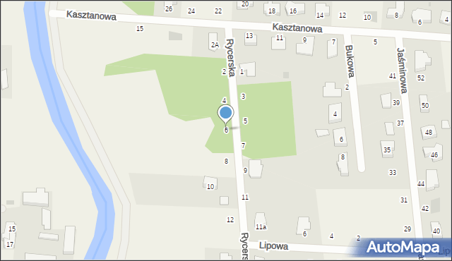 Grabiny-Zameczek, Rycerska, 6, mapa Grabiny-Zameczek