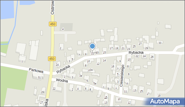 Grabów nad Prosną, Rybacka, 11, mapa Grabów nad Prosną