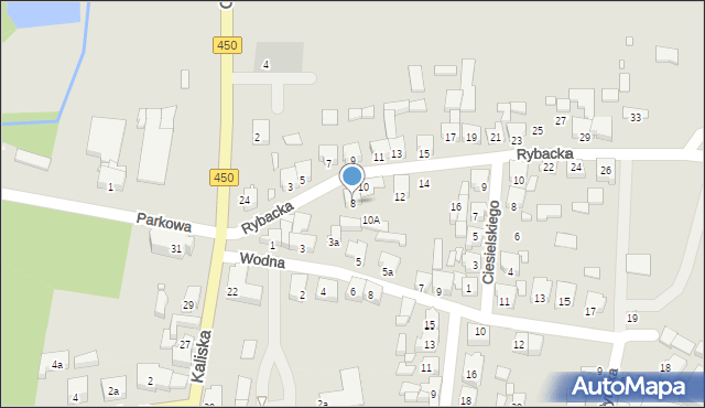 Grabów nad Prosną, Rybacka, 8, mapa Grabów nad Prosną