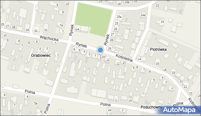 Grabowiec, Rynek, 1, mapa Grabowiec