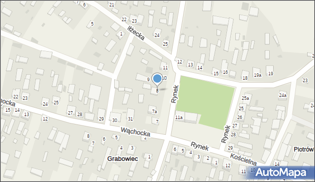 Grabowiec, Rynek, 8, mapa Grabowiec