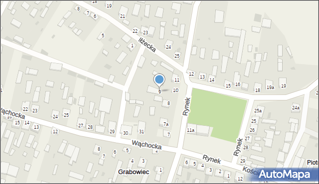 Grabowiec, Rynek, 9, mapa Grabowiec