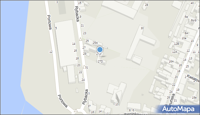 Grudziądz, Rybacka, 27C, mapa Grudziądza
