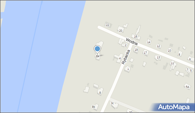 Gryfino, Rybacka, 6A, mapa Gryfino