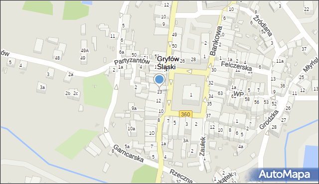 Gryfów Śląski, Rynek, 13, mapa Gryfów Śląski