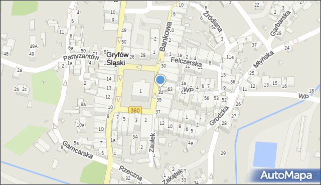 Gryfów Śląski, Rynek, 34, mapa Gryfów Śląski