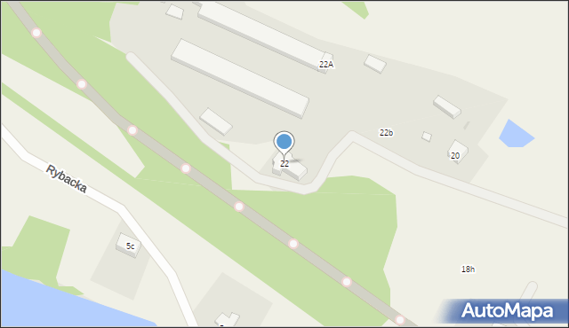 Grzybno, Rybacka, 22, mapa Grzybno