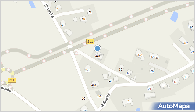 Grzybno, Rybacka, 44a, mapa Grzybno