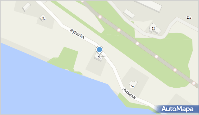 Grzybno, Rybacka, 5c, mapa Grzybno