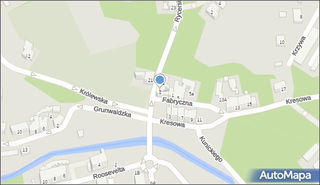 Gubin, Rycerska, 2, mapa Gubin