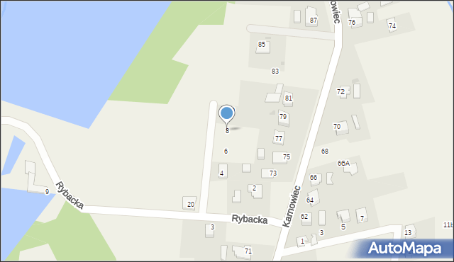 Hażlach, Rybacka, 8, mapa Hażlach