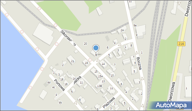 Hel, Rybacka, 8, mapa Hel