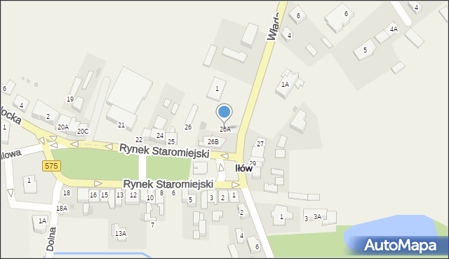 Iłów, Rynek Staromiejski, 26A, mapa Iłów