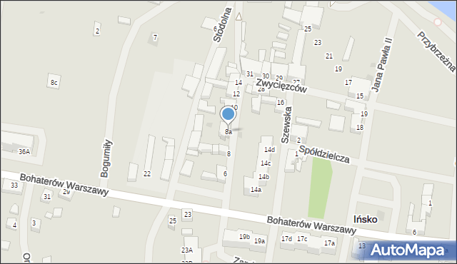Ińsko, Rybacka, 8a, mapa Ińsko