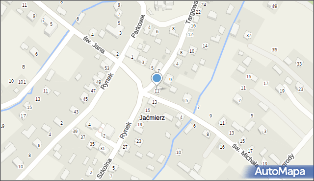 Jaćmierz, Rynek, 11, mapa Jaćmierz