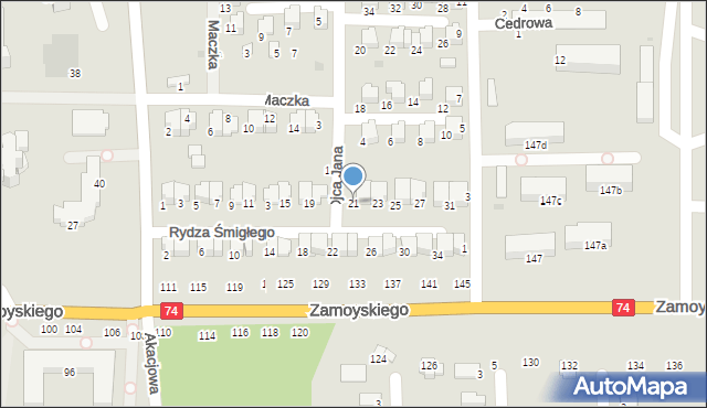 Janów Lubelski, Rydza Śmigłego, 21, mapa Janów Lubelski