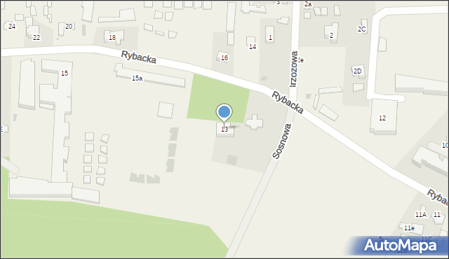 Jantar, Rybacka, 13, mapa Jantar